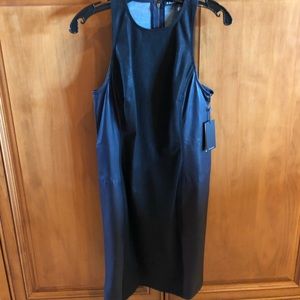 Ralph Lauren Denim Sleeveless Leather/Denim Dress